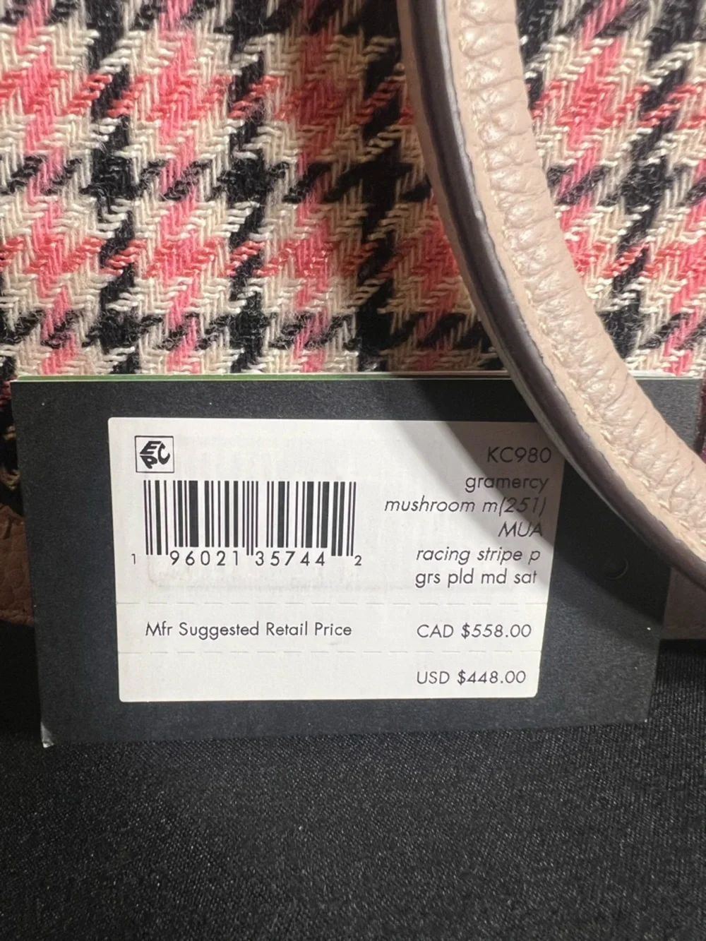 NWT Kate Spade Gramercy Plaid Medium Satchel $448 Retail